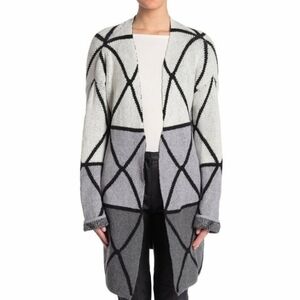 NWT Joseph A. Women’s Ombre Grid Gray Cardigan